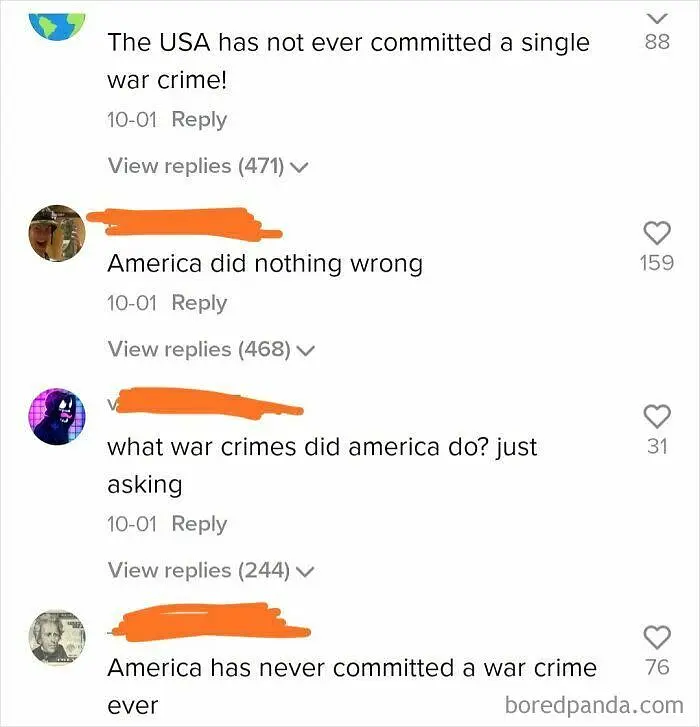 The USA has not ever committed a single war crime!